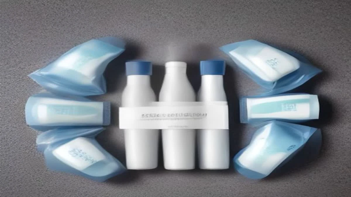 Cleanser bottles tubes pumps and powder sachets arranged for a compatibility review